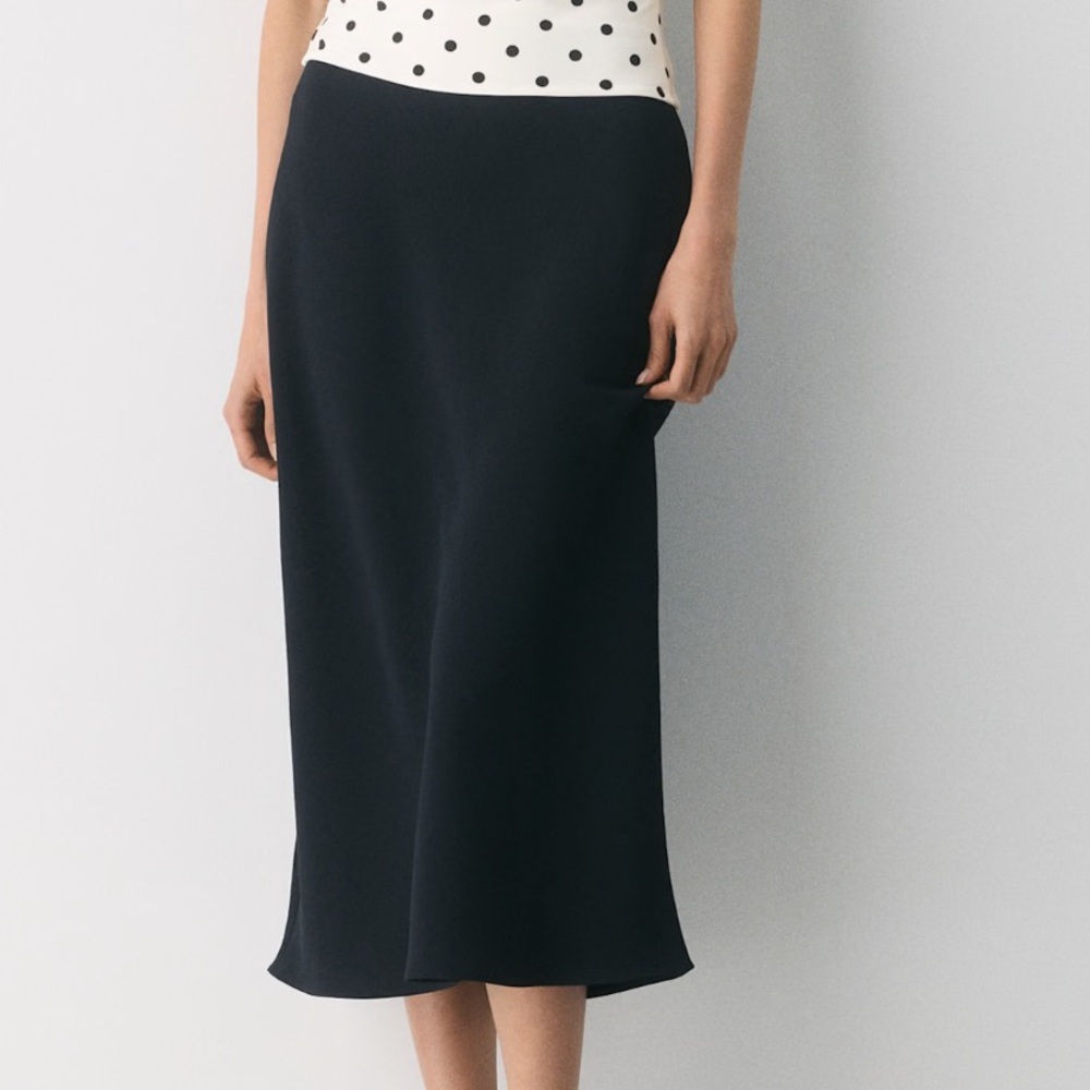 Aritzia Black Devotion Midi Slip Skirt